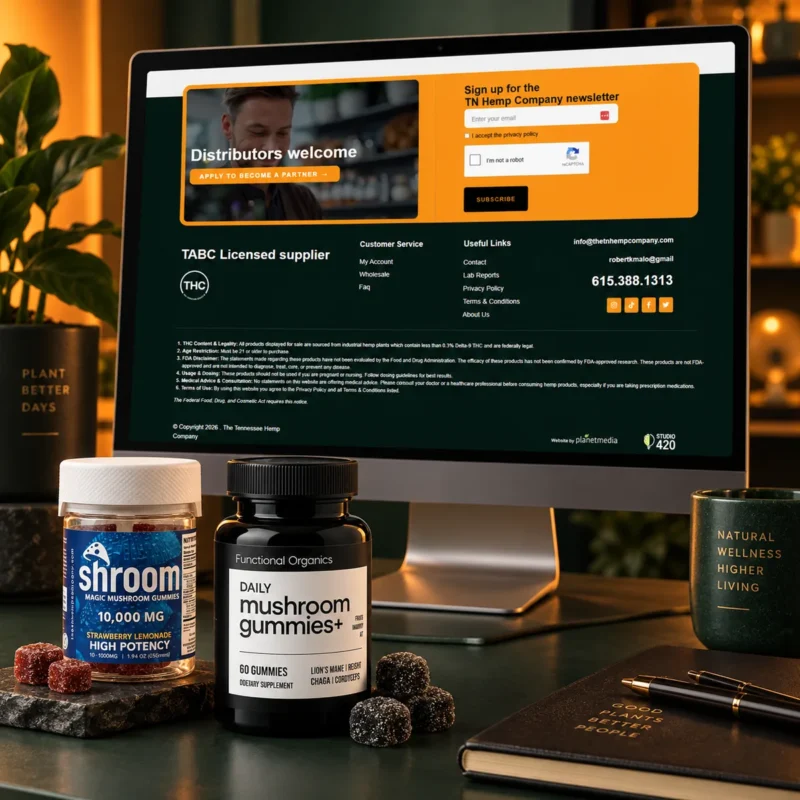 The Tennessee Hemp Company, ecommerce, maintenance and marketing by Studio 420
